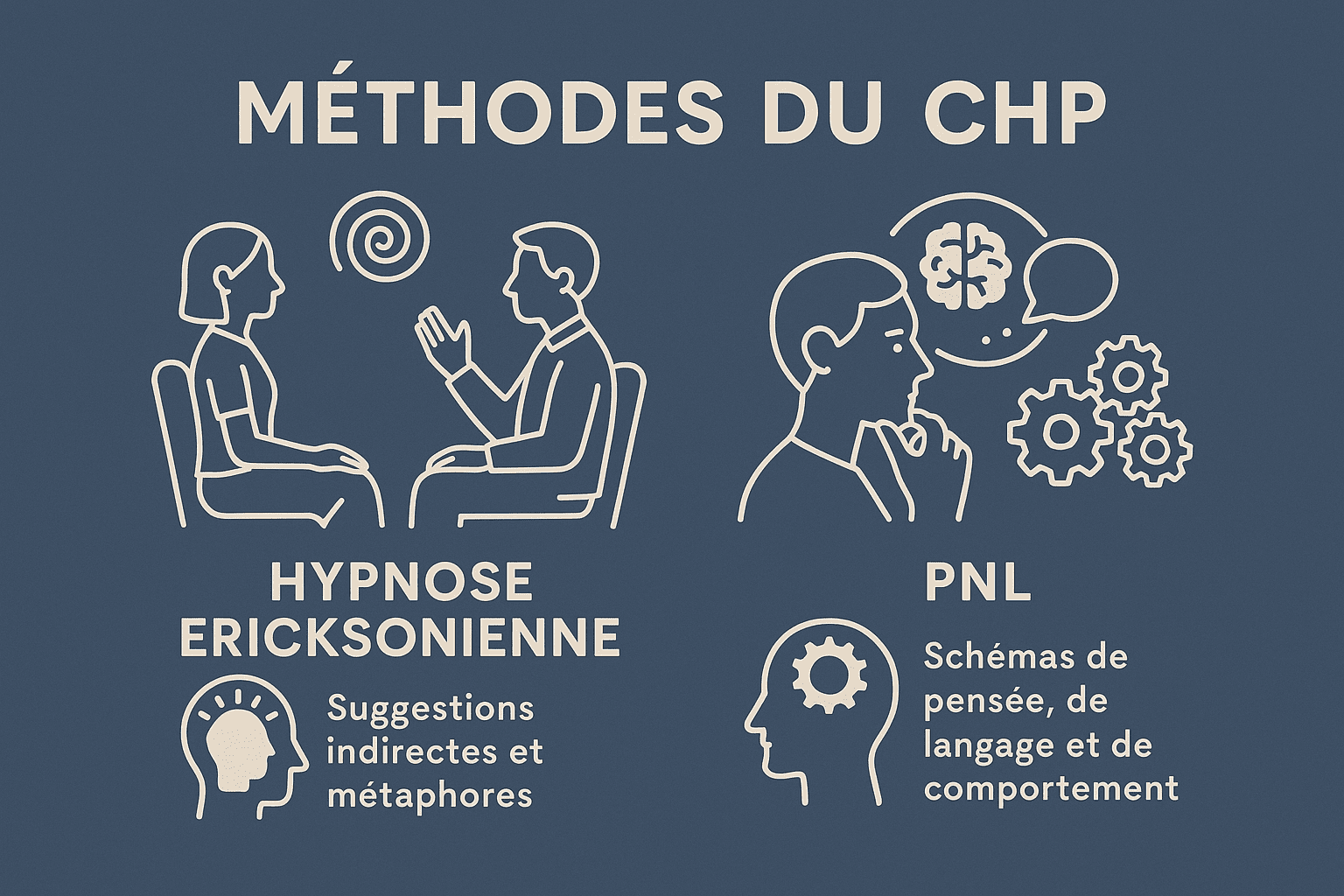 Infographie des méthodes d'hypnose du CHP du Luxembourg